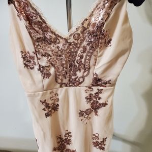 Sequin sweetheart neck dress